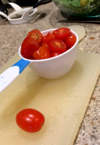 Image of sliced grape tomatoes
