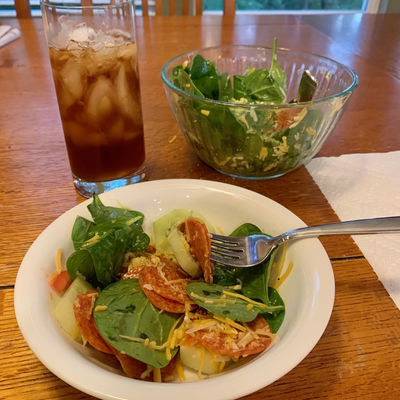 image of Keto pepperoni salad in bowl