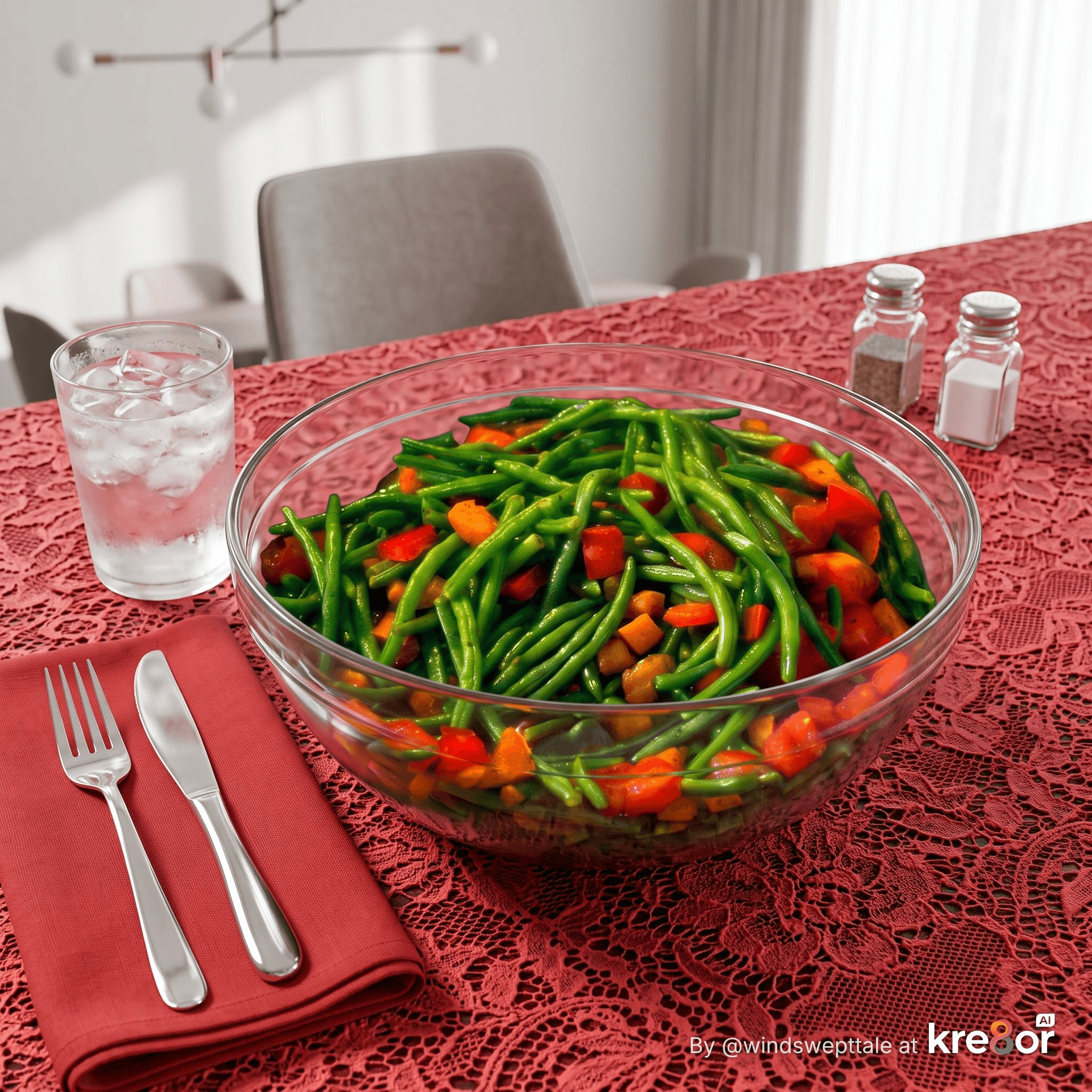 Image of Sauted French Green Bean Salad on table